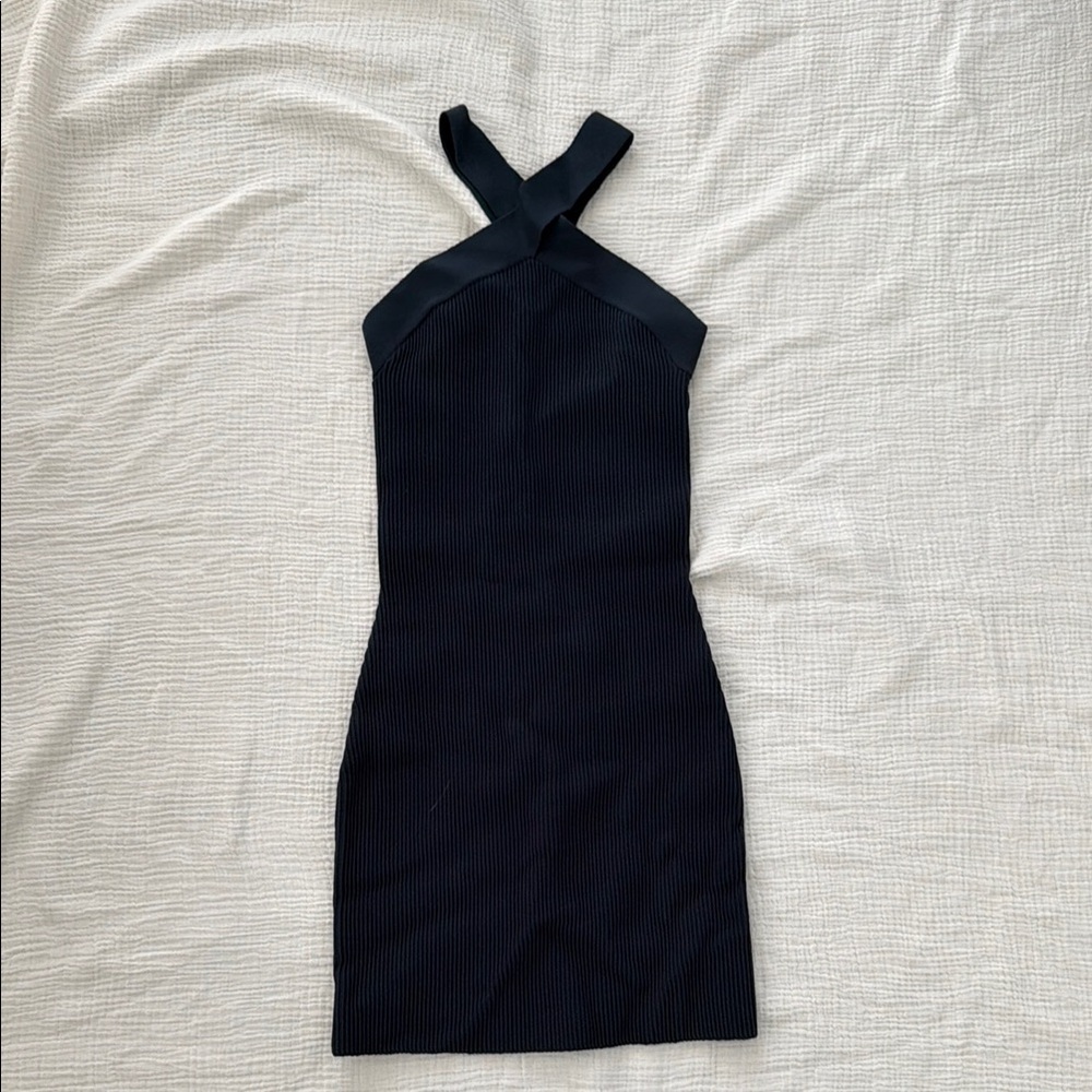 Aritzia Babaton Midnight Blue Strapless Black Dress